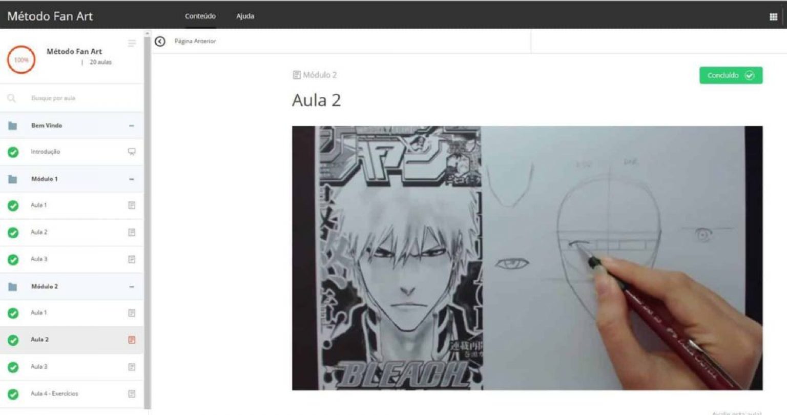 Desenha.Anime on X: Curso de desenho método Fan Art 2.0   Ao aplicar o sistema completo do Método Fan Art 2.0  você terá aulas para aprender desenhar o seu personagem preferido de